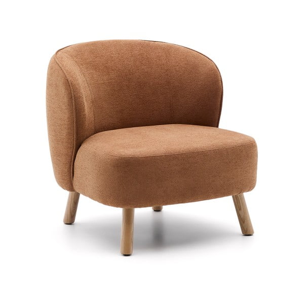 Terrakottapunane šenillist tugitool Ulit - Kave Home