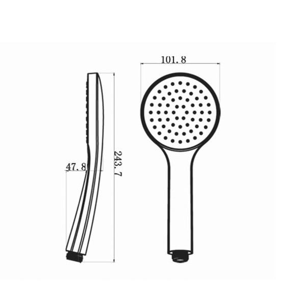 Matt must plastikust dušiotsik ø 10 cm - Sapho-image-1