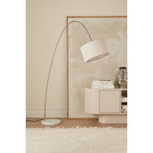 Valge kangast põrandalamp painutatava konstruktsiooniga (kõrgus 145 cm) Arc - Ellos Home-image-1