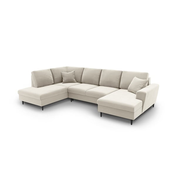 Beež sametist panipaigaga nurgadiivanvoodi (vasak nurk/"U"-kujuline) Kyoto - Cosmopolitan Design-image-1