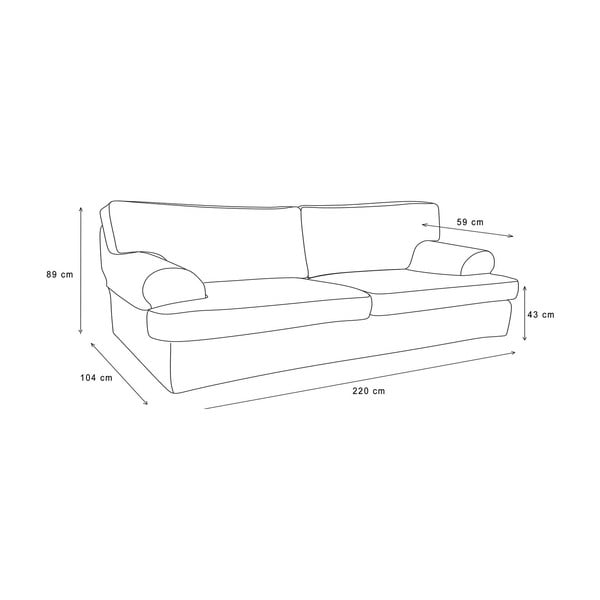 Černá pohovka pro čtyři Rodier Merino-image-3