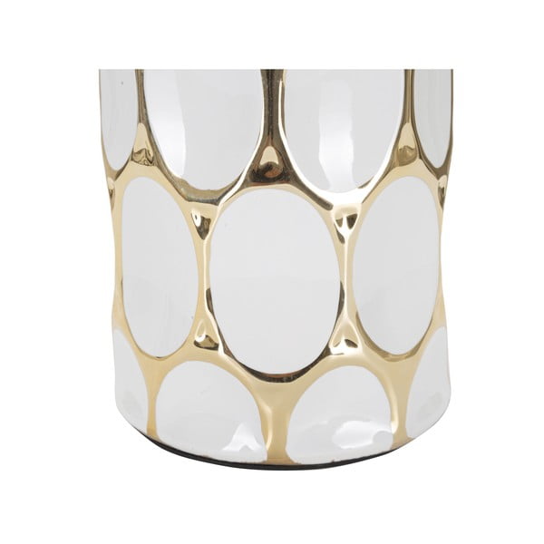 Valge-kuldne keraamiline laualamp tekstiilist varjuga (kõrgus 65 cm) Glam Carv – Mauro Ferretti-image-3