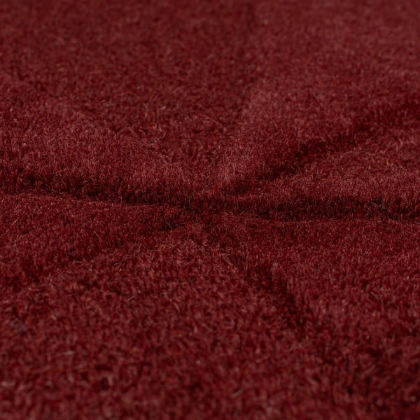 Burgundiapunane käsitsi kootud villane vaip 160x230 cm Shard Red - Flair Rugs-image-3
