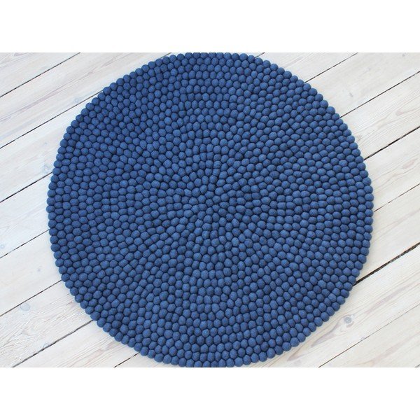 Sinine pallivillane vaip , ⌀ 200 cm Ball Rugs - Wooldot-image-1