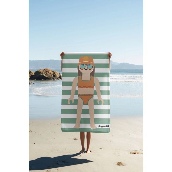 Roheline puuvillane frotee rannarätik 75x140 cm Summer Girl - Playmobil-image-2