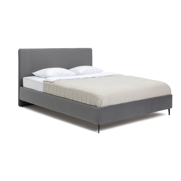 Hall polsterdatud kaheinimesevoodi koos madratsi ja voodipõhjaga 160x200 cm Noira Slim - Bonami Selection-image-3