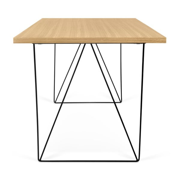 Tammepuidust töölaud mustade jalgadega , 140 x 75 cm Flow - TemaHome-image-3