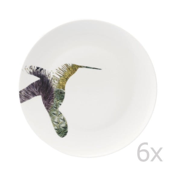 Sada 6 porcelánových talířů Flutter, 27 cm