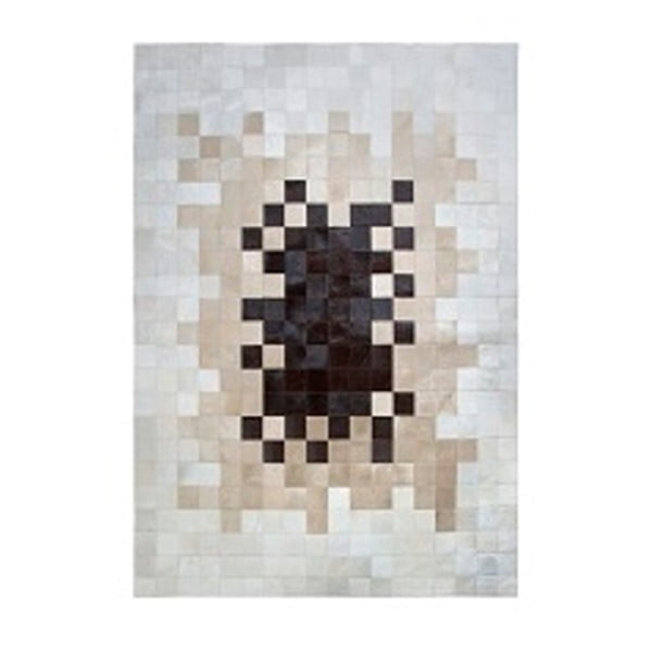 Béžový koberec z pravé kůže Pipsa Degradada, 90x150 cm