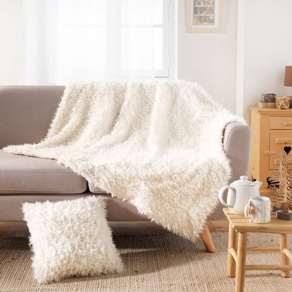 Dekoratiivne kunstkarusnahast padi 45x45 cm Mouton - douceur d'intérieur-image-1