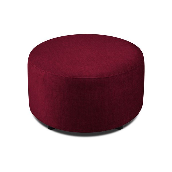 Burgundia värvi sametist puff, ø 68 cm Debbie - Mazzini Sofas-image-2