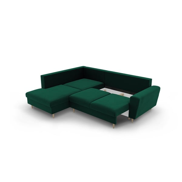 Roheline sametist panipaigaga nurgadiivanvoodi (vasak nurk/"L"-kujuline) Kyoto - Cosmopolitan Design-image-3