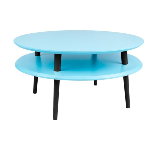Tyrkysový konferenční stolek s černými nohami Ragaba UFO, Ø 70 cm