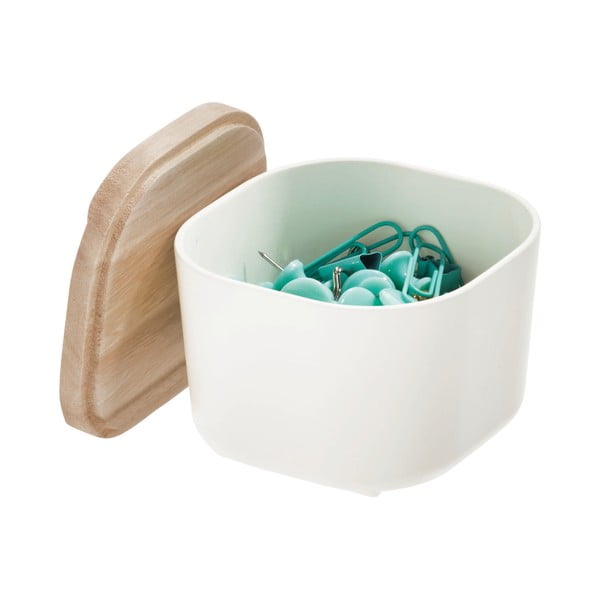 Valge Paulownia puidust kaanega hoiukarp, 9 x 9 cm. Eco - iDesign-image-2