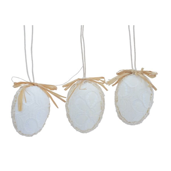 Sada 3 bílých dekorací Ewax Easter Egg Nest