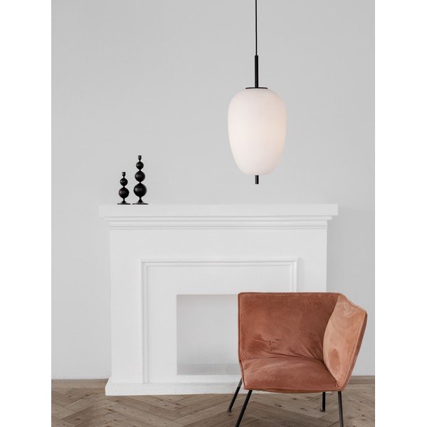 Valge/must klaasist ripplamp ø 27 cm Lato - Nova Luce-image-2