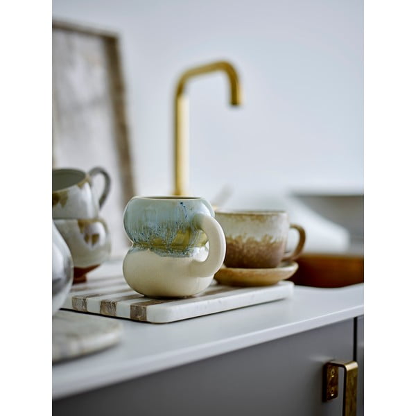 Sinised/kreemid kivikeraamikast kruusid 4tk komplektis 400 ml Luna - Bloomingville-image-3