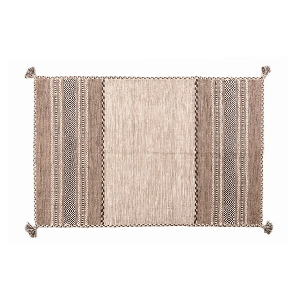 Béžovohnědý ručně tkaný koberec Navaei & Co Kilim Tribal 105, 90 x 60 cm