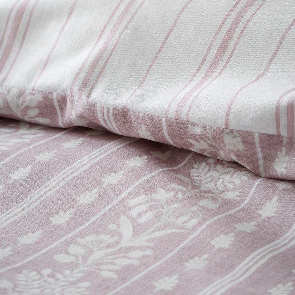 Valge-roosa laiendatud voodipesu 230x220 cm Regency Stripe - Catherine Lansfield-image-4