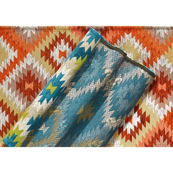 Punane-kollane pestav koridorivaip 55x115 cm Avana Rosso - Floorita-image-2