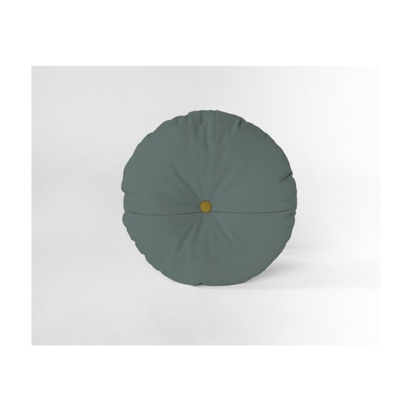 Ümmargune dekoratiivpadi sametkattega Türkiissinine, ⌀ 35 cm - Velvet Atelier-image-1