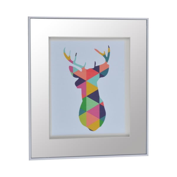 Zrcadlo s barevným motivem Reindeer, 30x35 cm