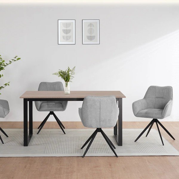 Söögilaud tammepuust pealispinnaga 90x160 cm Luton - Støraa-image-2