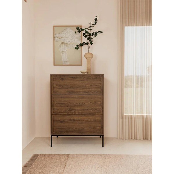 Tumeda naturaalse tammepuust kummut 80x110x40 cm Palmdale - Actona-image-1