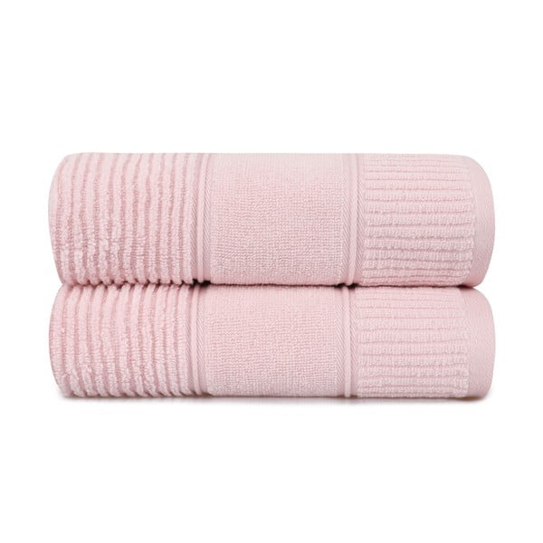 Komplekt 2 roosa puuvillast rätikut, 50 x 90 cm Daniela - Foutastic