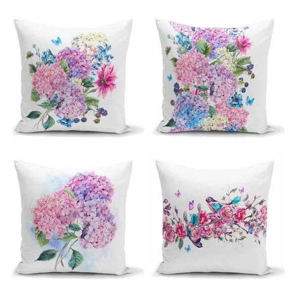 4 dekoratiivse padjakoti komplekt, lilla roosa, 45 x 45 cm - Minimalist Cushion Covers
