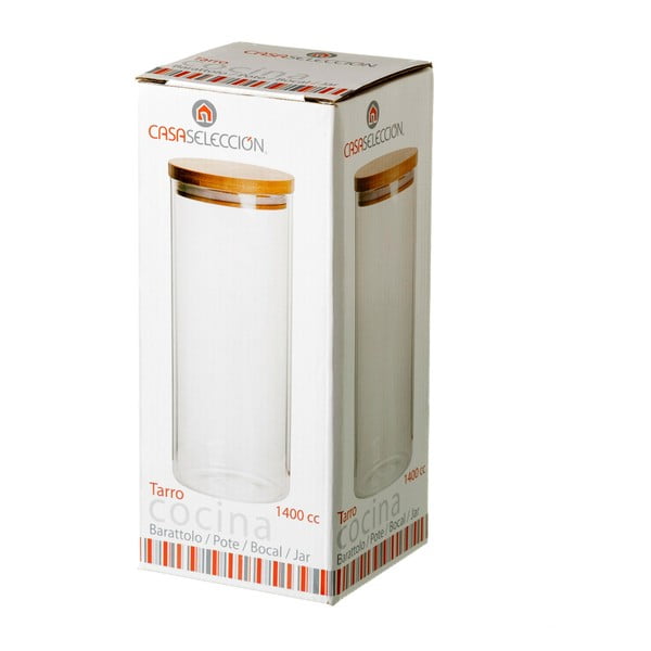 Bambusest kaanega klaaspurk , 1,4 l - Casa Selección-image-2