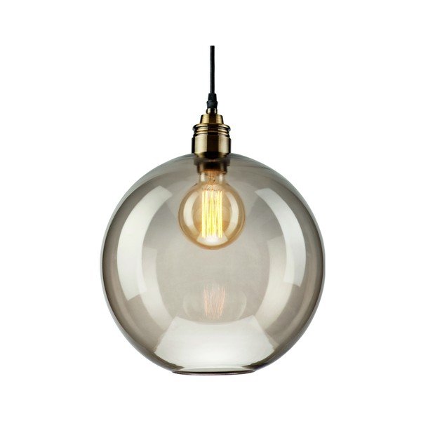 Must-hall rippvalgusti klaasist varjuga ø 30 cm Silvia - LAMKUR-image-1