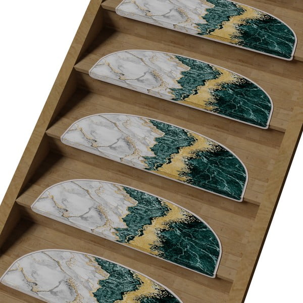 Petrooleumi-kreemi värvi trepivaibad 16tk komplektis 20x65 cm Golden Marble - Vitaus-image-1