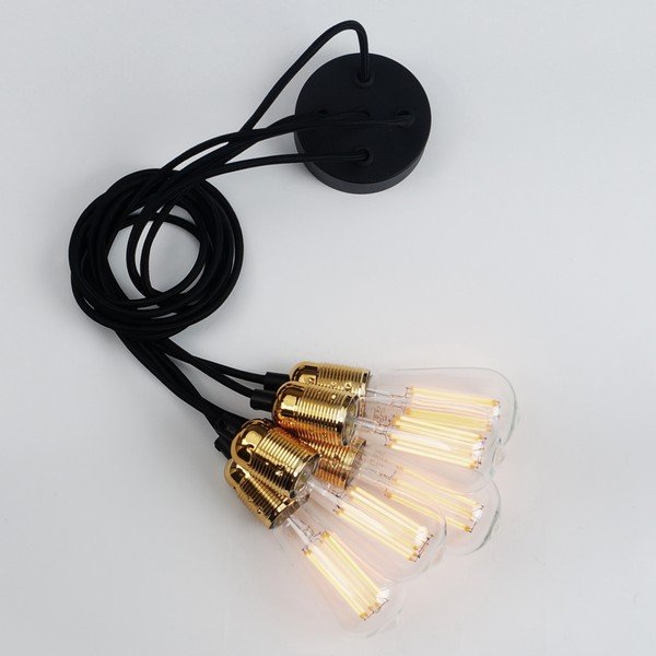 Must/kuldne rippvalgusti metallist varju ø 4 cm Uno - Sotto Luce-image-4