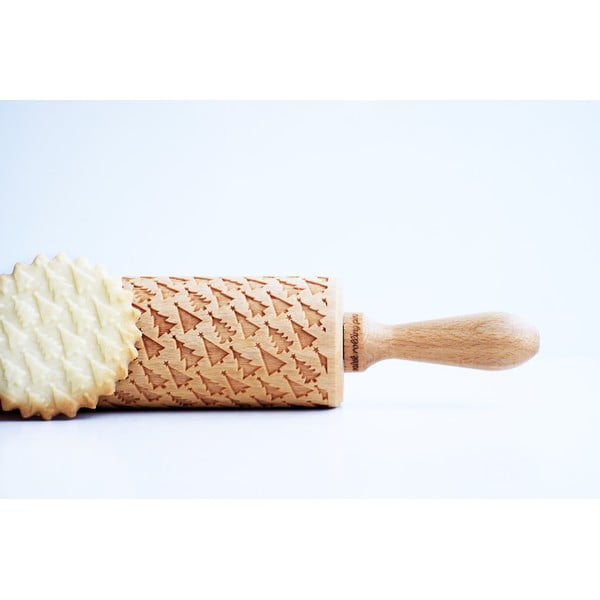 Puidust jõulukujuline tainarull Trees - Valek-image-1