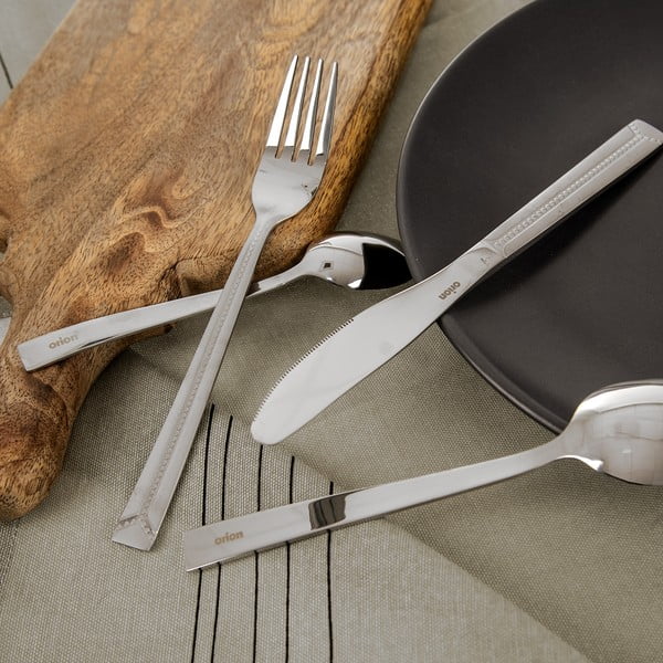 24-osaline hõbedane roostevabast terasest söögiriistade komplekt Bright - Orion-image-1