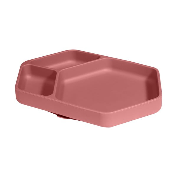 Punane silikoonist beebi taldrik 16x25 cm – Kindsgut-image-2