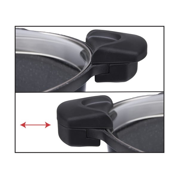 Pfluon Granit kleepumisvastane klaasist kaanega pott Pasta , 5,5 l Grande - Orion-image-4