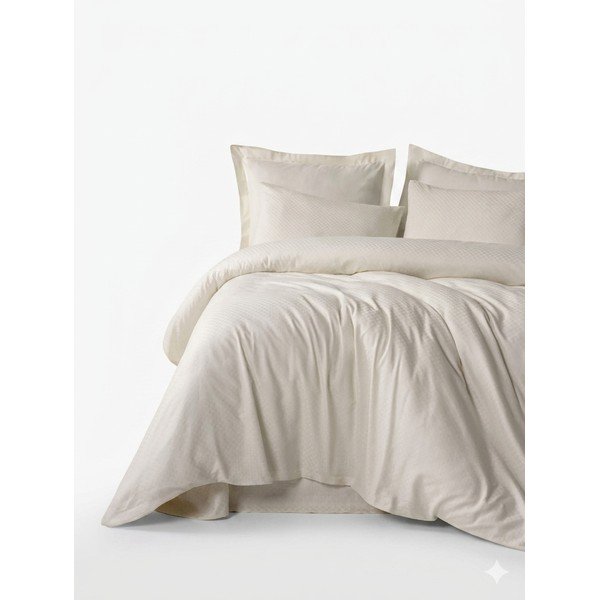 Beež Renforcé puuvillast voodipesu üheinimesevoodile 140x200 cm Checkered - Mila Home Luxury