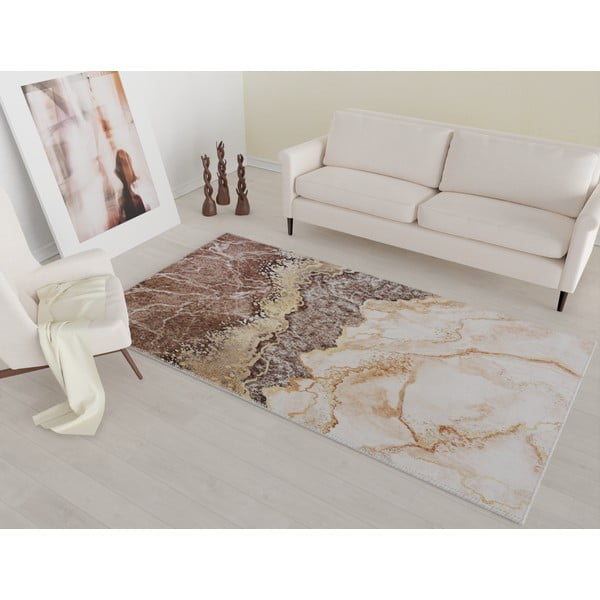 Konjaki pruun ja kreemikas pestav vaip 230x160 cm - Vitaus-image-1