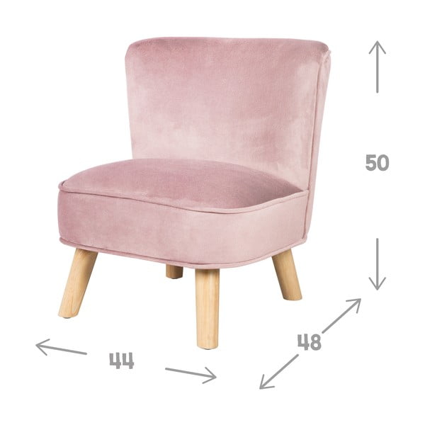 Heleroosa sametist laste tugitool Lil Sofa - Roba-image-3