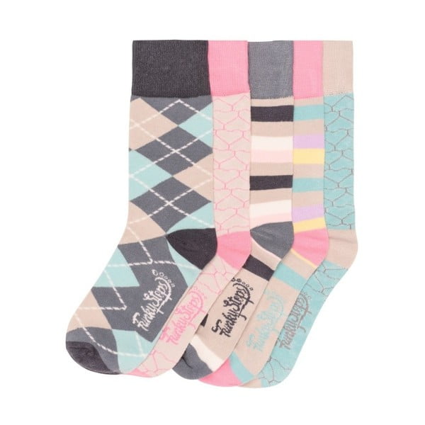 Sada 5 párů barevných ponožek Funky Steps Good Morning, velikost 35 – 39