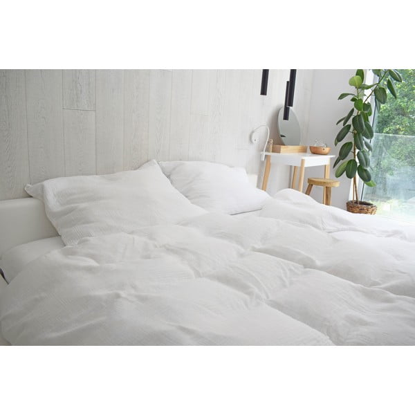 Valge musliinist voodipesu kaheinimesevoodile 200x200 cm Plain Muslin - Butter Kings-image-1