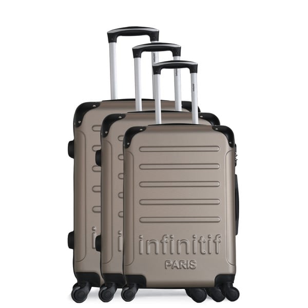 Sada 3 cestovních kufrů ve zlaté barvě na kolečkách Infinitif Horten-A