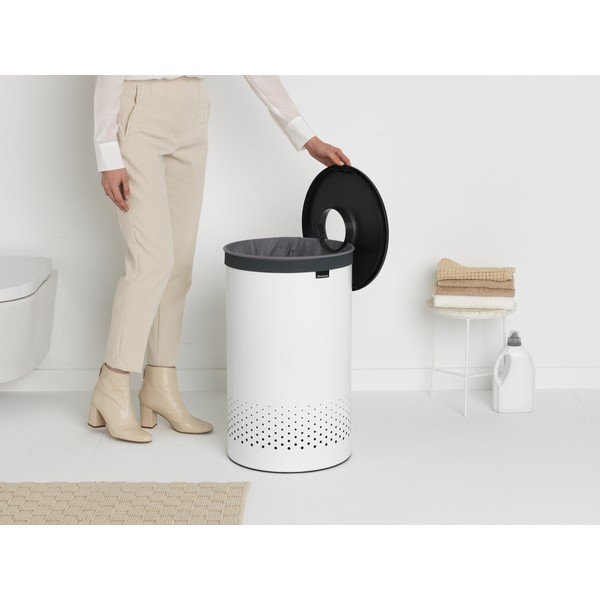 Valge metallist pesukorv 60 l - Brabantia-image-1