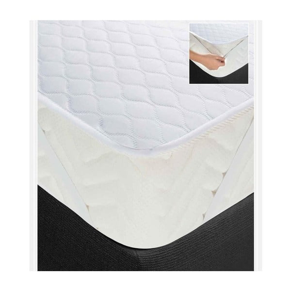 Bílý chránič matrace na dvoulůžko, 200 x 200 cm
