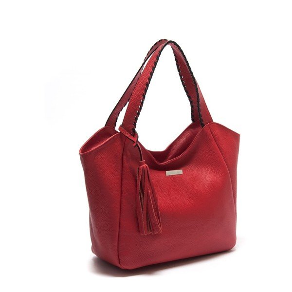 Červená kožená kabelka Isabella Rhea Hottonia-image-2
