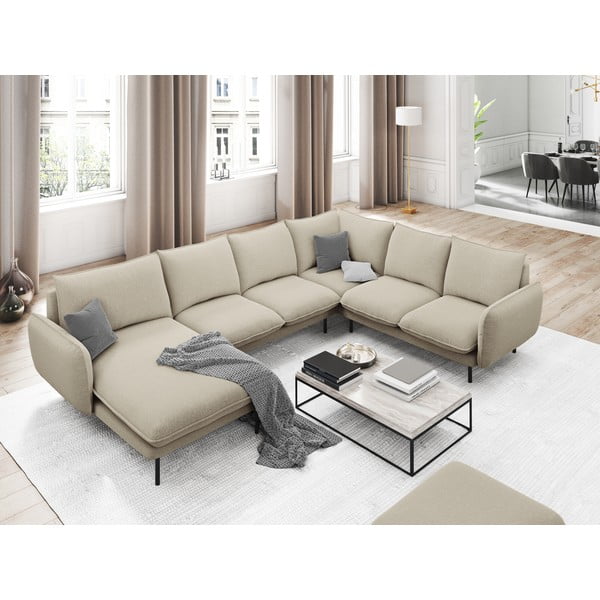 Beež U-kujuline diivan, paremas nurgas Vienna - Cosmopolitan Design-image-1