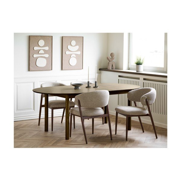 Pikendatav söögilaud tammepuust dekooriga lisapealse pealispinnaga Bundaberg - House Nordic-image-1