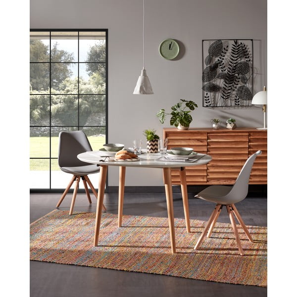 Valge kokkupandav söögilaud 90x120 cm Oqui – Kave Home-image-1